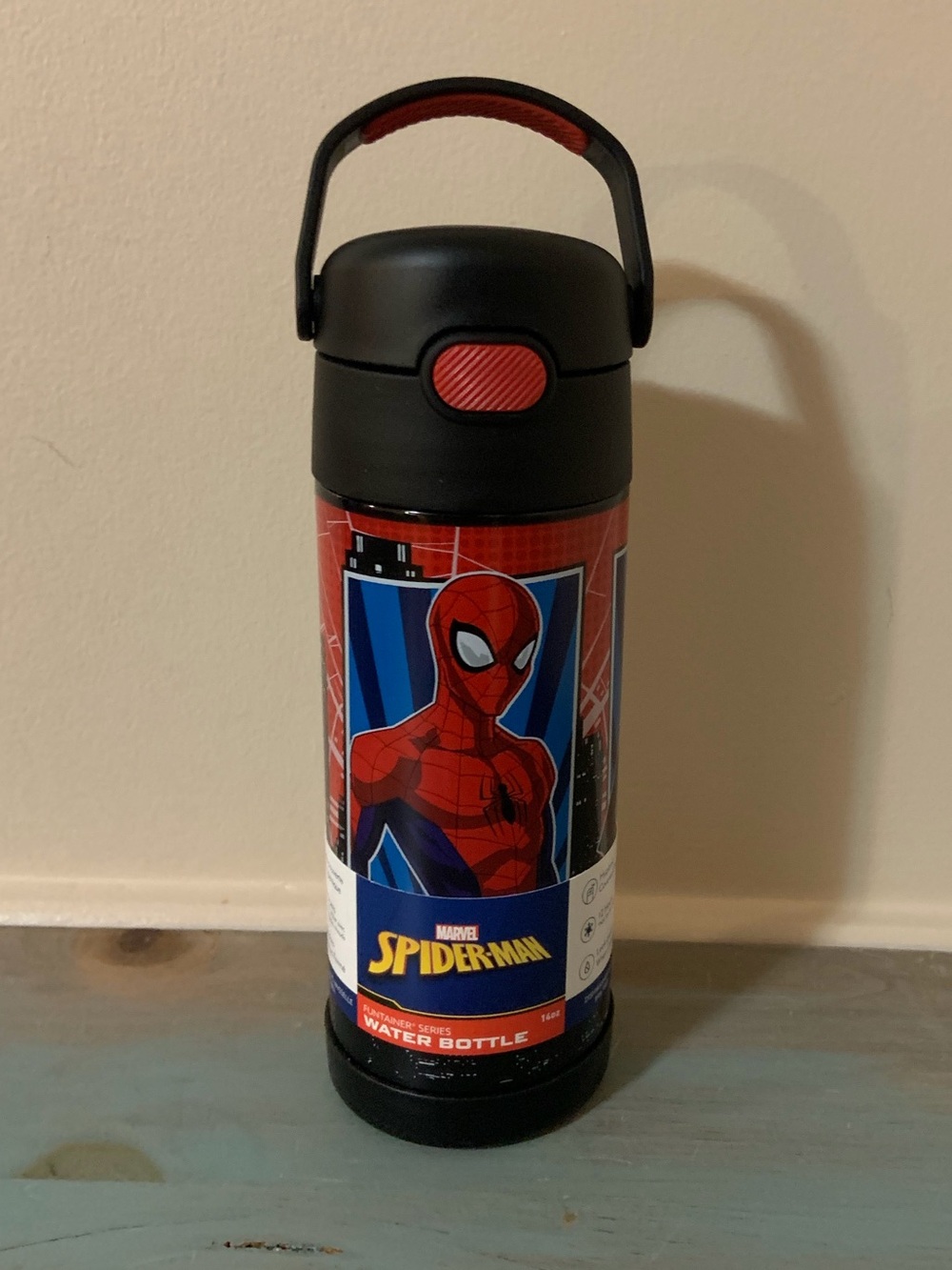 NEW Spiderman THERMOS Funtainer 12 Ounce Stainless Steel Vacuum Insulated Bottle